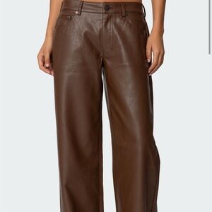 Edikted Brown High-Waisted Flare Jeans